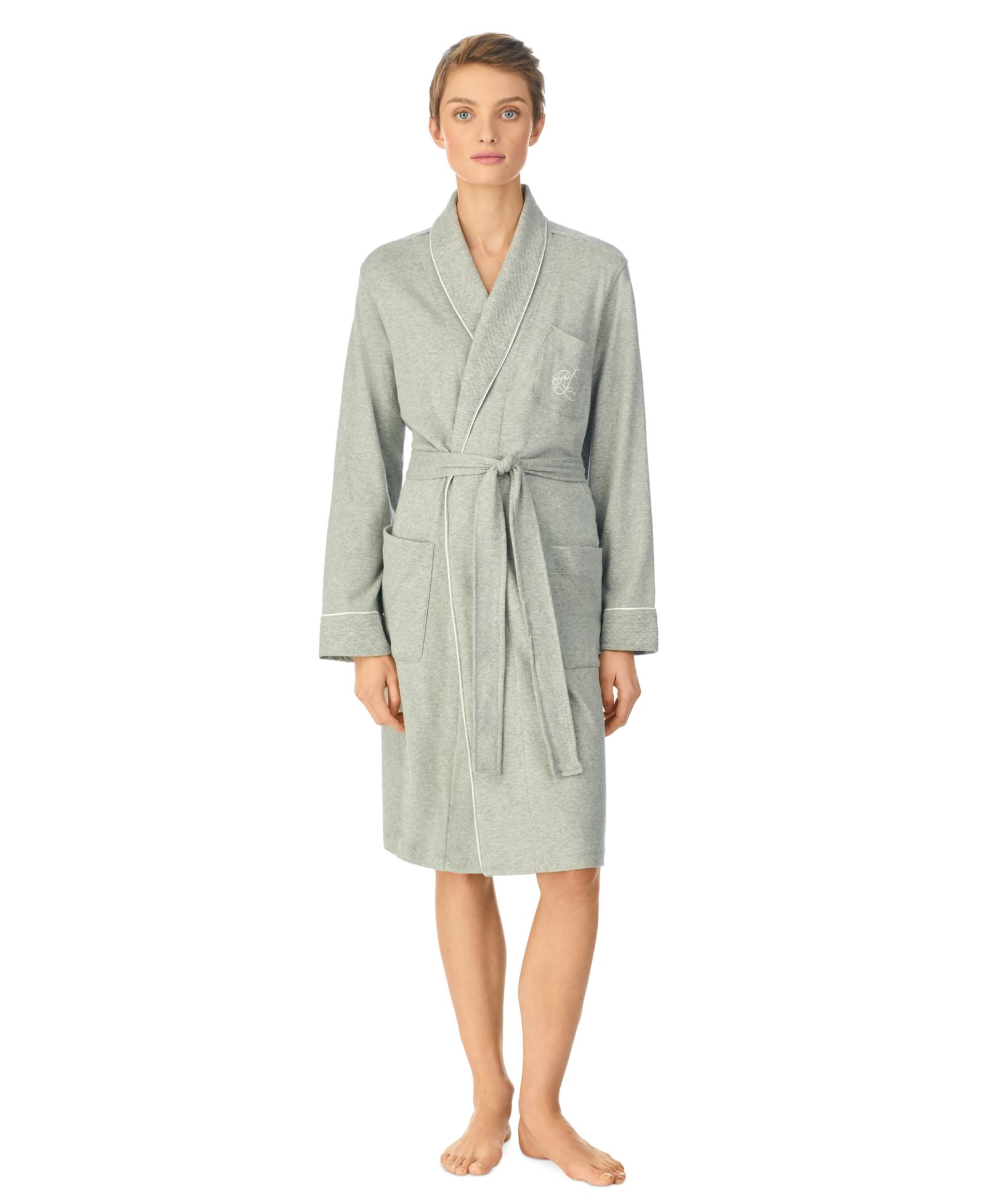 Lauren Ralph Lauren Quilted Shawl Collar Short Robe