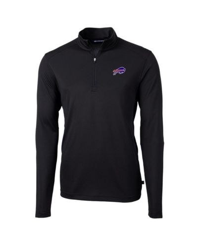 Cutter & Buck Men's Black Buffalo Bills Virtue Eco Pique Quarter-Zip Pullover Jacket