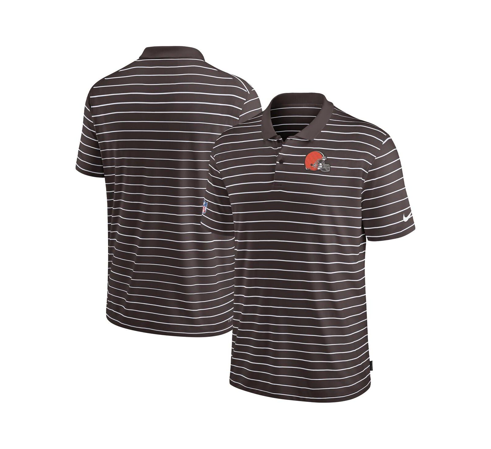 Nike Men's Brown Cleveland Browns Sideline Lock Up Victory Performance Polo