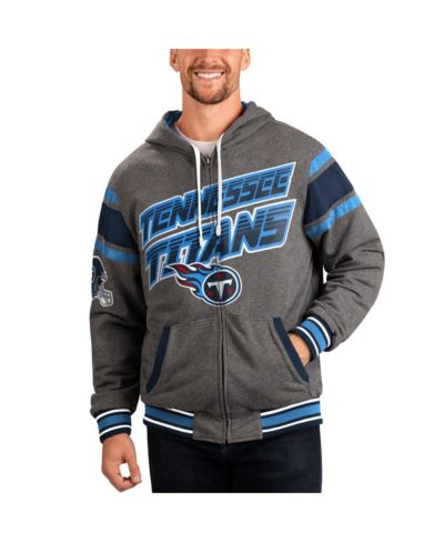 Мужская куртка-толстовка G-III Sports by Carl Banks Tennessee Titans Extreme Full Back, двусторонняя, на молнии, серая/темно-синяя