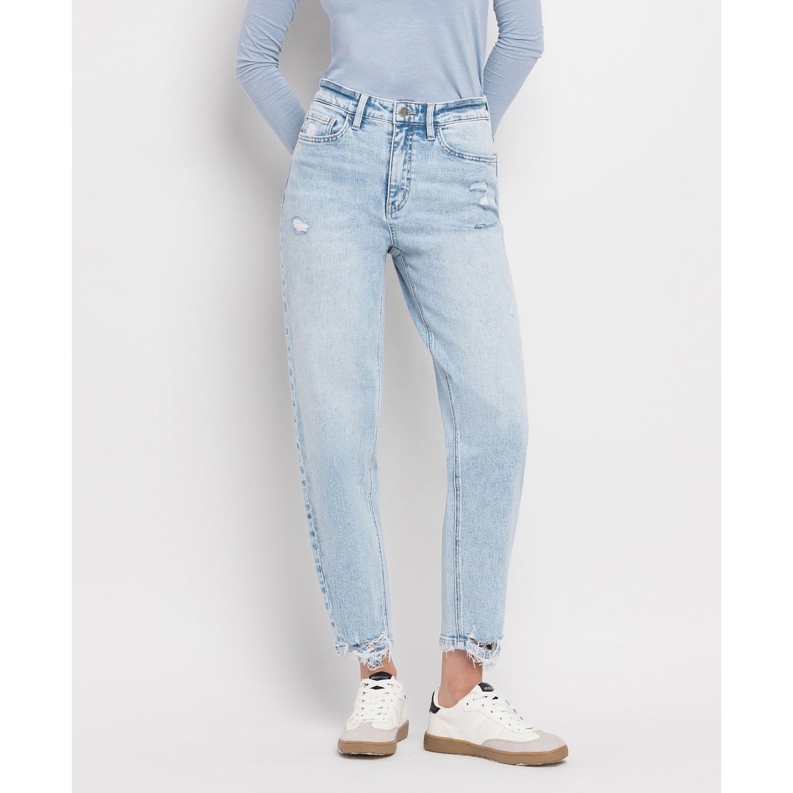 Flying Monkey Women's Super High Rise Barrel Leg Jeans