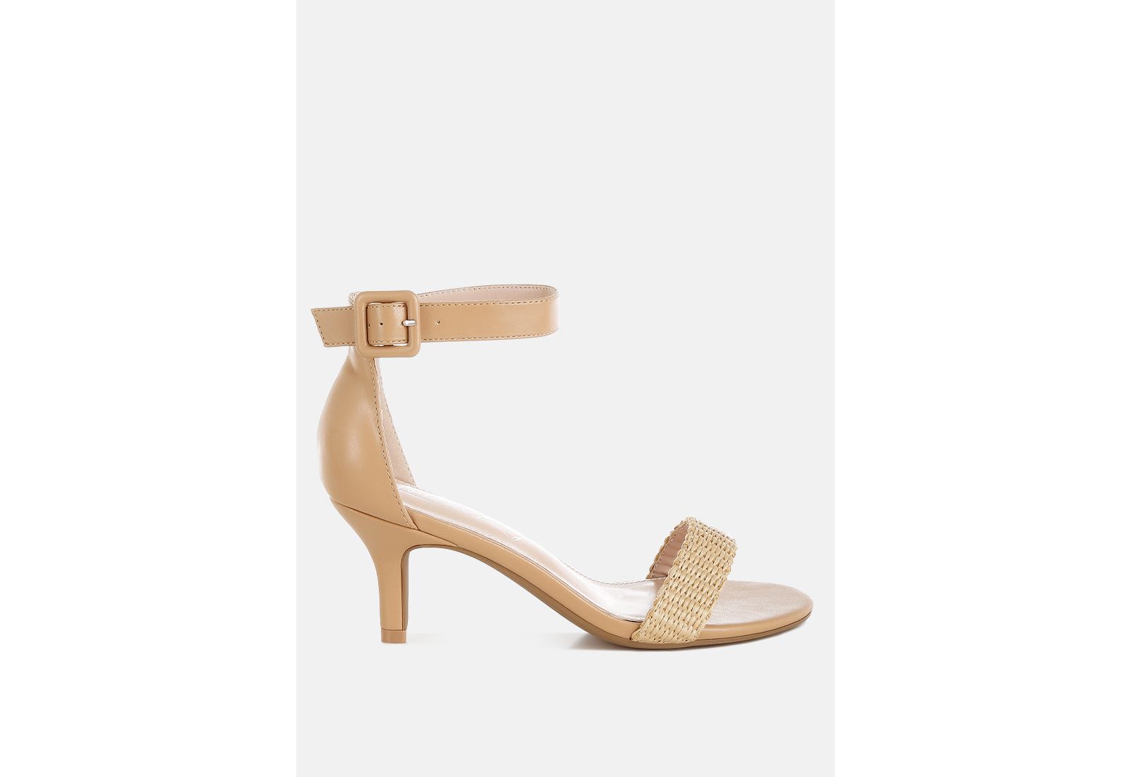 London Rag Women's Rano Raffia Kitten Heel Sandals