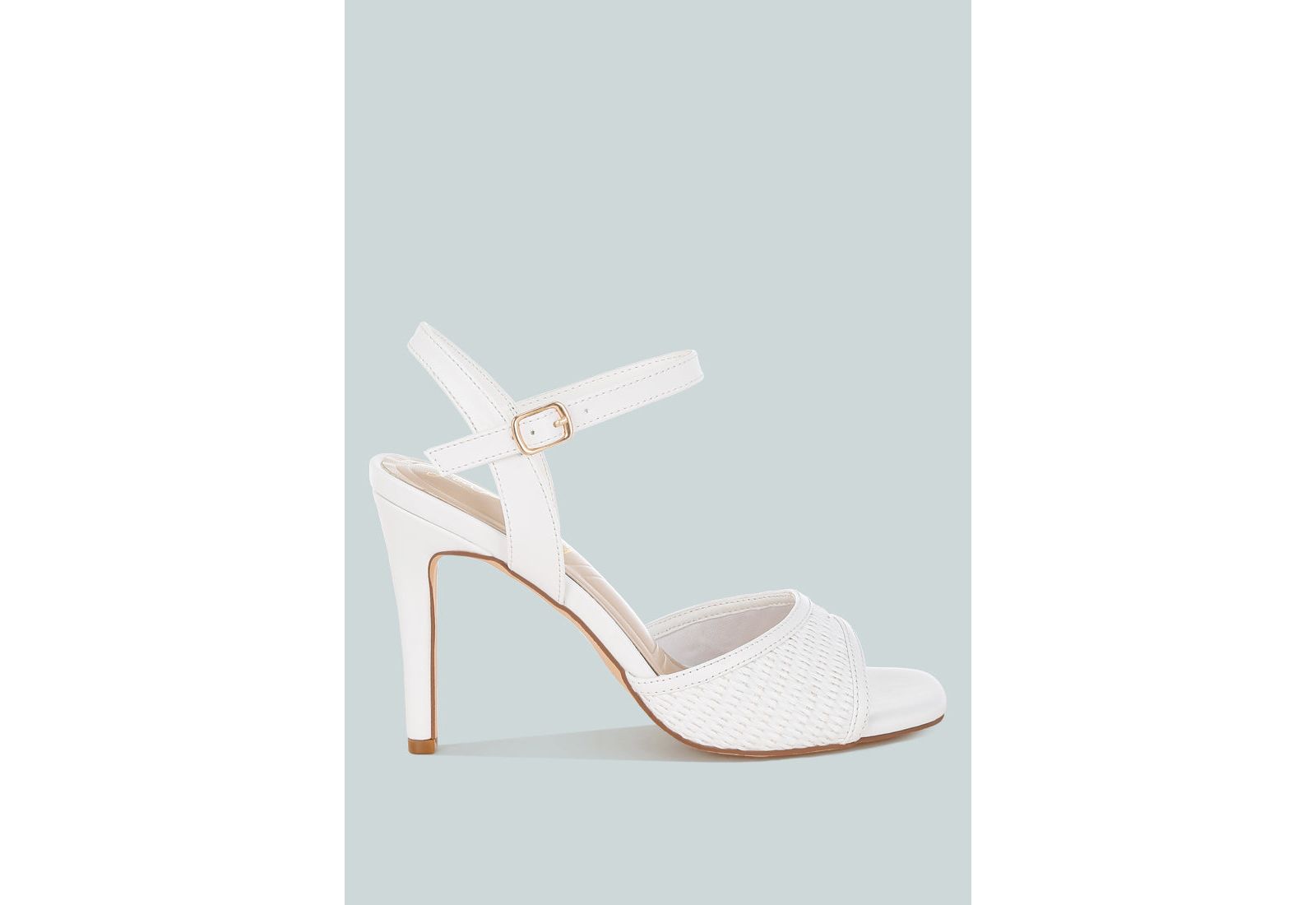 London Rag Womens Vilasta Raffia Square Toe Stiletto Heels
