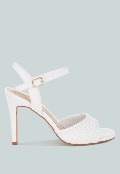 London Rag Womens Vilasta Raffia Square Toe Stiletto Heels