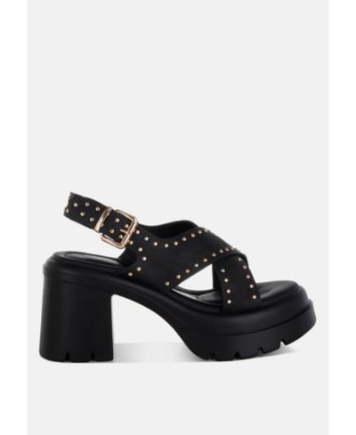 London Rag Женские Nambo Stud Embellished Block Heel