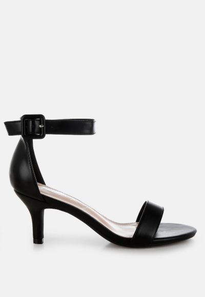London Rag Women's Feruda Faux Leather Kitten Heel Sandals