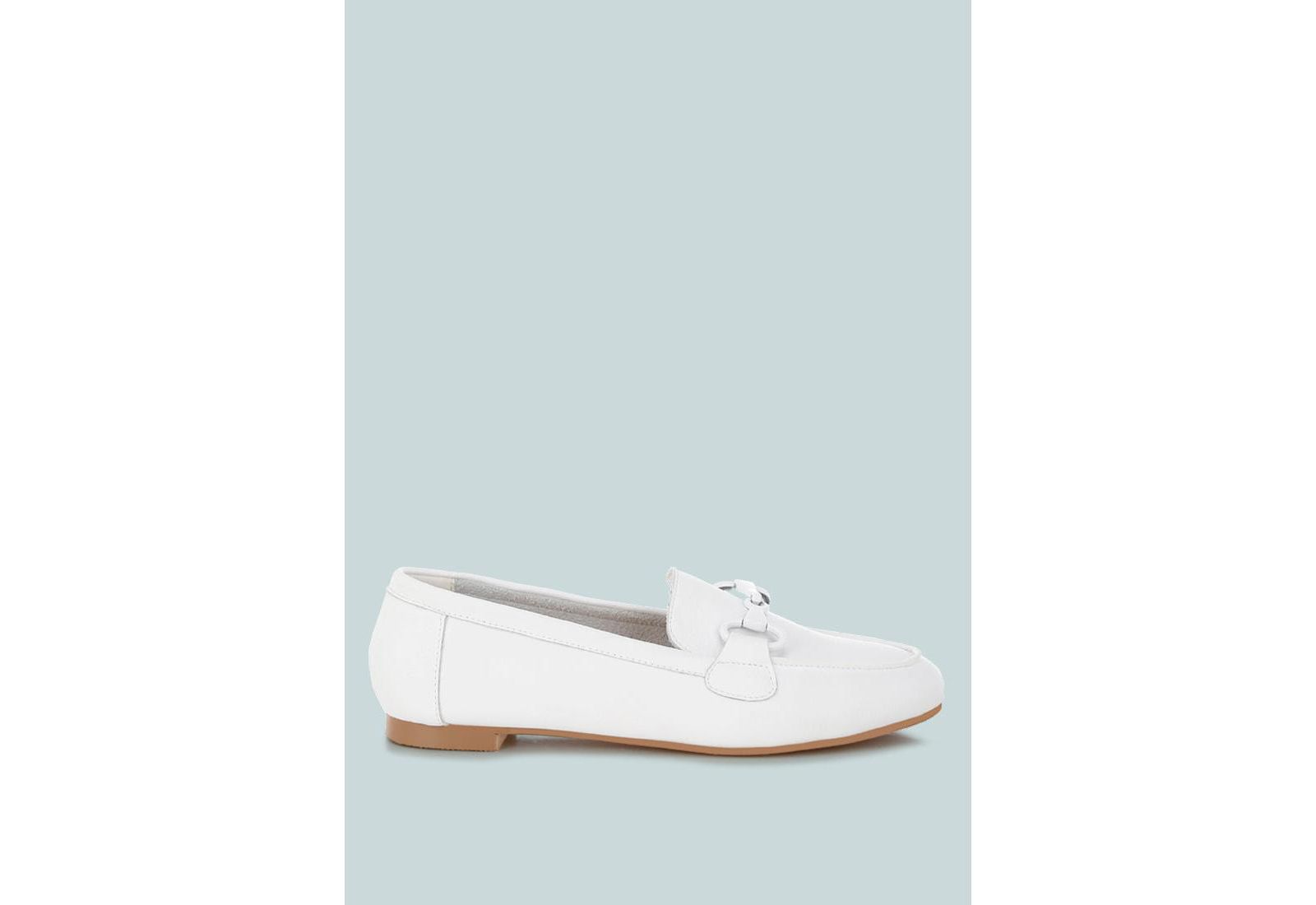 Rag and Co Womens Taranis Monochromatic Horsebit Real Leather Loafers