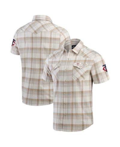 Fanatics Men's Gray Minnesota Twins Plaid Full-Snap Shirt