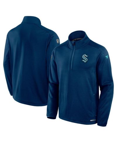 Мужская куртка Fanatics Seattle Kraken Authentic Pro Rink Quarter-Zip, темно-синяя