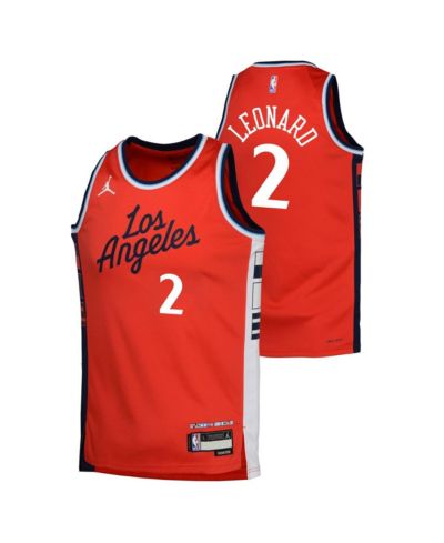 Jordan Big Boys and Girls Kawhi Leonard Red LA Clippers Swingman Jersey - Statement Edition