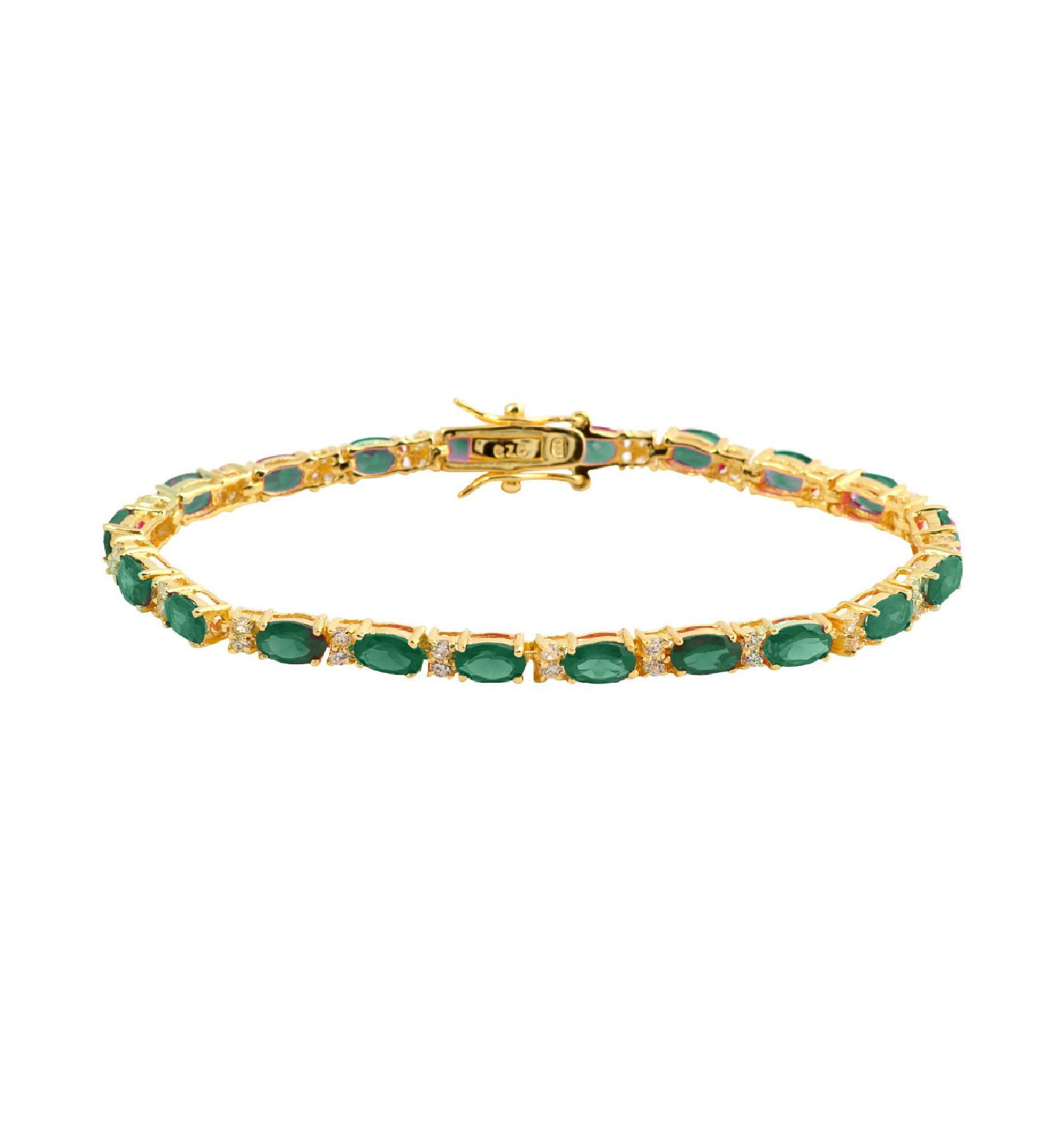Genevive Classic Sterling Silver Vibrant Colored 4MM CZ Tennis Bracelet