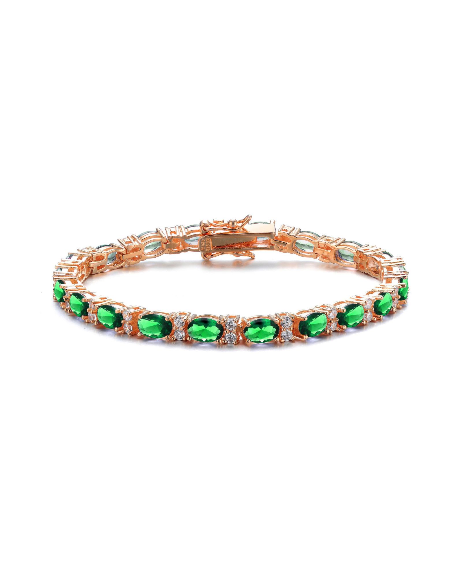 Genevive Classic Sterling Silver Vibrant Colored 4MM CZ Tennis Bracelet