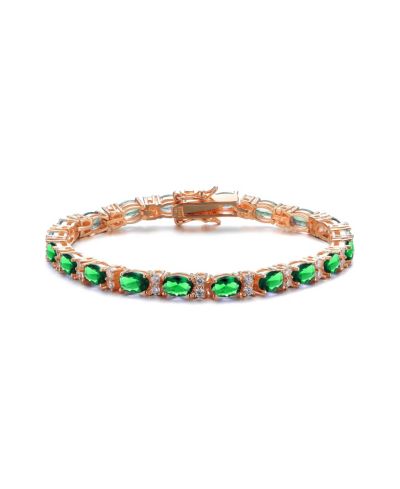 Genevive Classic Sterling Silver Vibrant Colored 4MM CZ Tennis Bracelet
