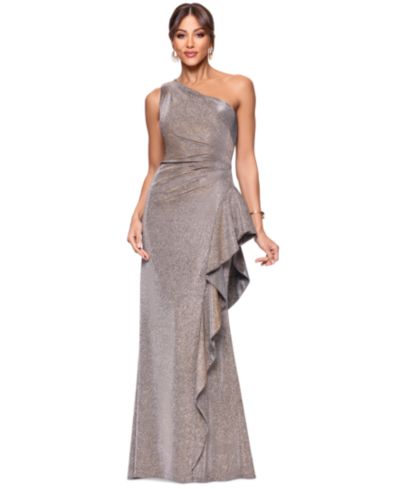 Женское вечернее платье XSCAPE Women's Glitter Knit One-Shoulder Gown