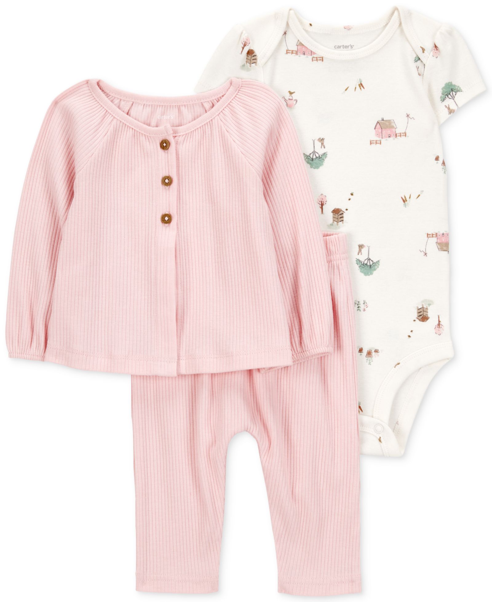 Carter's Комплект для новорожденных: кардиган, боди и брюки, 3 предмета