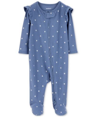 Carter's Baby Girls Mini Floral Ribbed Sleep & Play