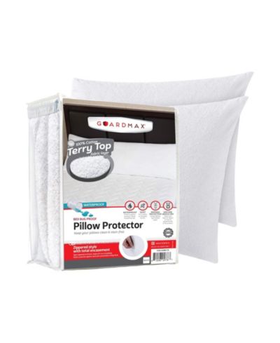 Водонепроницаемый наперсок для подушки Guardmax Terry Cotton с молнией - White (4 Pack)