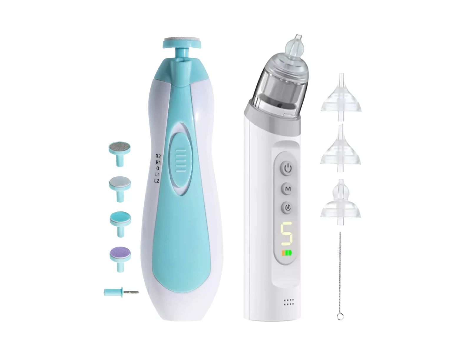 Sperric 21 in 1 Baby Care Set with Rechargeable Nasal Aspirator & Electric Nail Trimmer, Gentle Grooming Kit with Music & Light