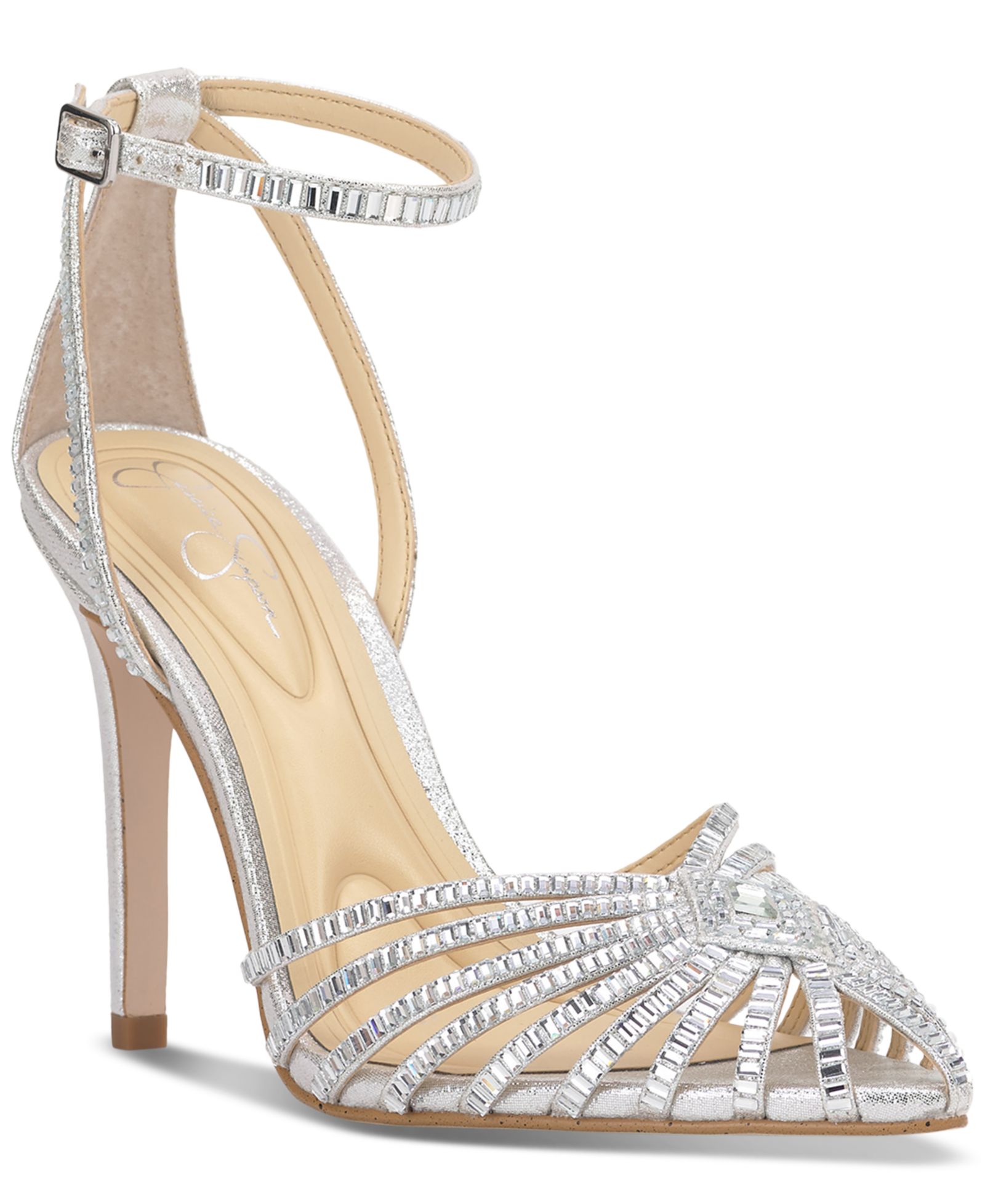 Jessica Simpson Women's Paveri Huarache Rhinestone Stiletto Pumps