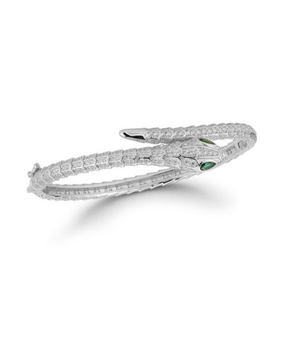 Rachel Zoe Sterling Pave Snake Bangle Bracelet