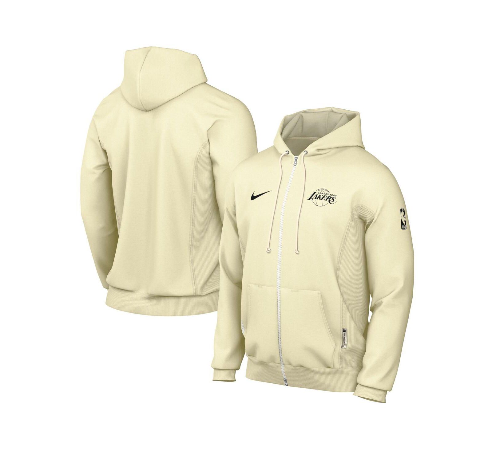 Nike Men's Cream Los Angeles Lakers Authentic Standard Issue Full-Zip Hoodie Jacket