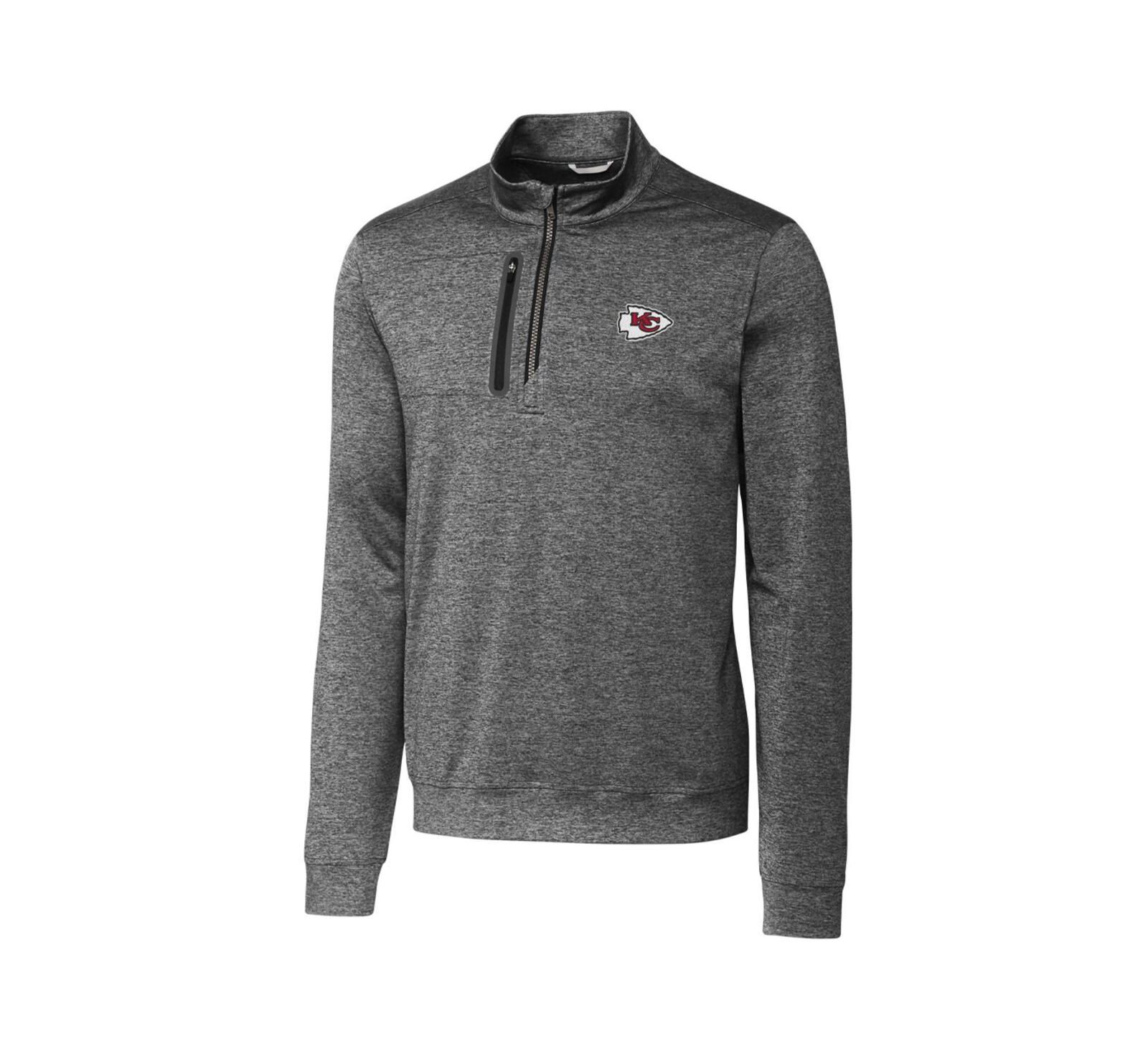 Cutter & Buck Men's Gray Kansas City Chiefs Stealth Quarter-Zip Jacket