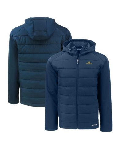 Cutter & Buck Мужской гибридный ветрозащитный худи-куртка Softshell Navy Notre Dame Fighting Irish