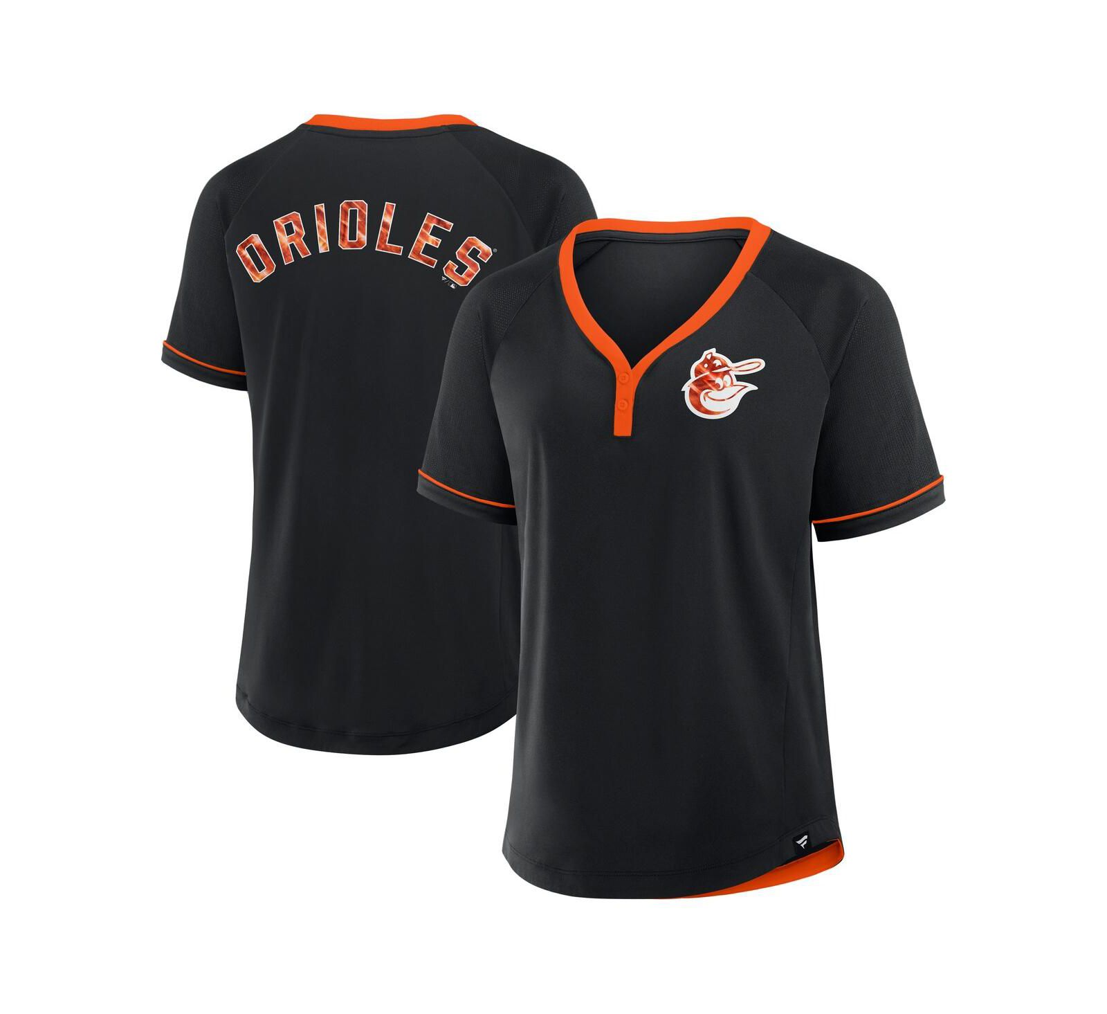 Fanatics Женская футболка Raglan V-Neck Baltimore Orioles Cooperstown Collection League Diva, Black