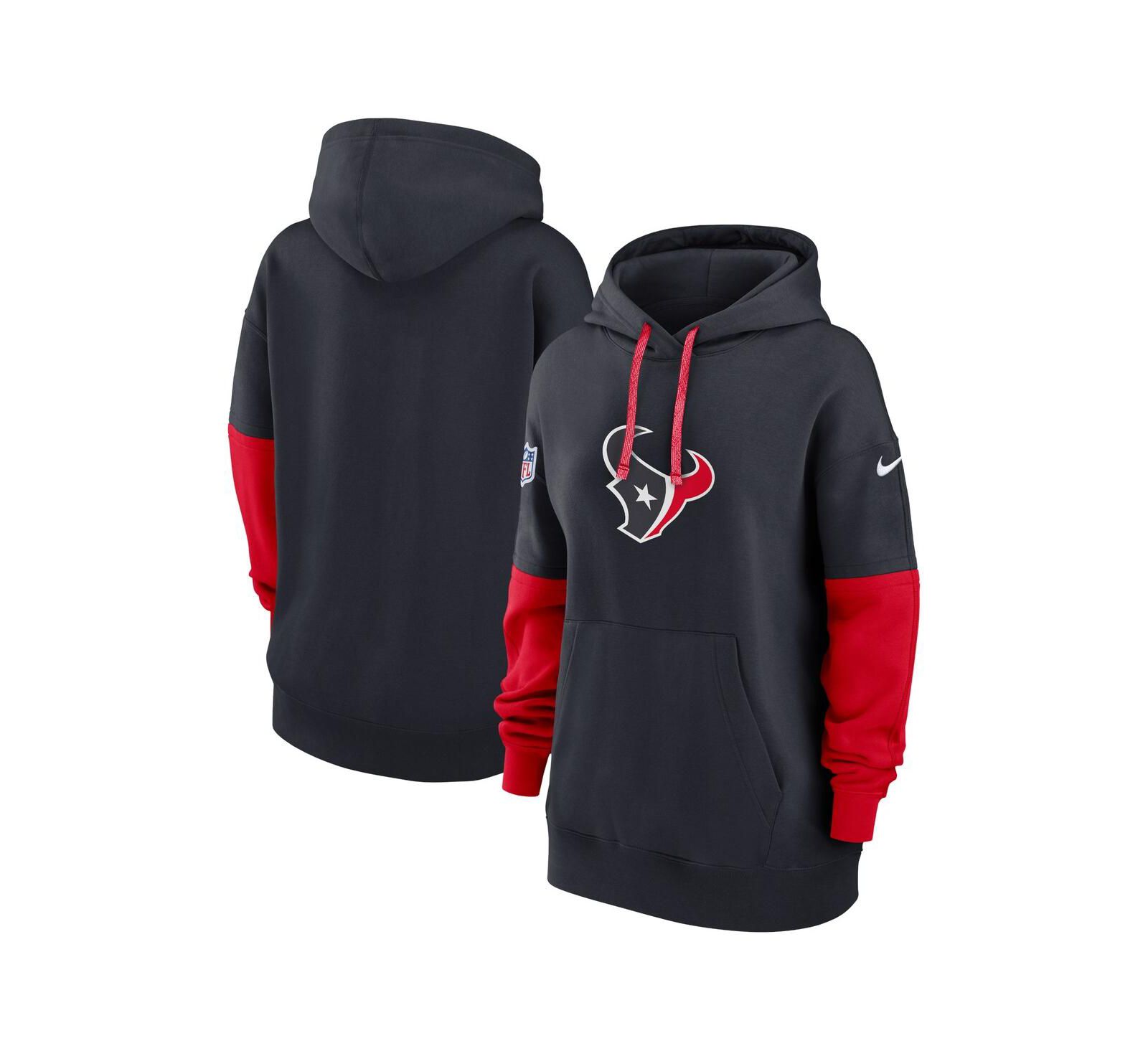 Женское худи Nike Houston Texans 2024 Sideline Essential Fleece Pullover Navy