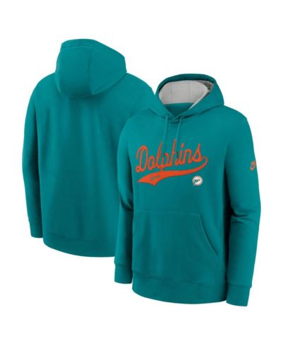 Nike Men's Aqua Miami Dolphins Rewind Club Logo Pullover Hoodie
