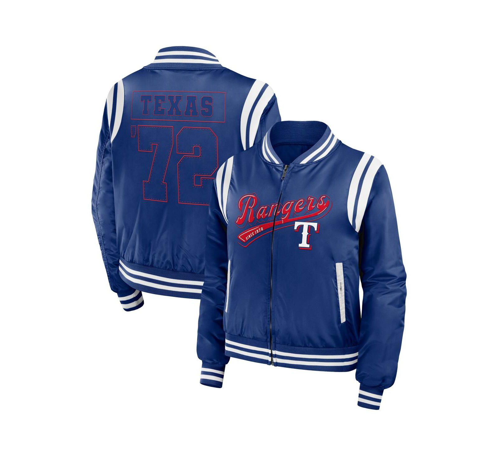 Женская бомбер-куртка WEAR by Erin Andrews Royal Texas Rangers Football