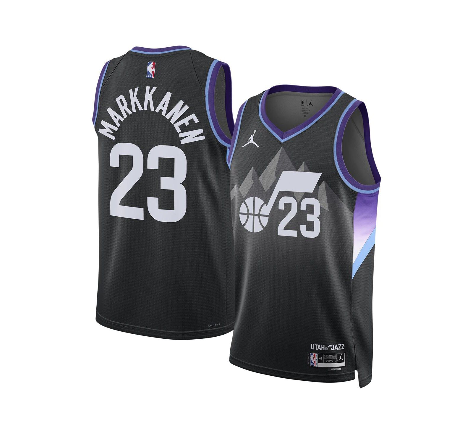 Джерси Jordan Men's and Women's Lauri Markkanen Black Utah Jazz 2024/25 Swingman - Statement Edition