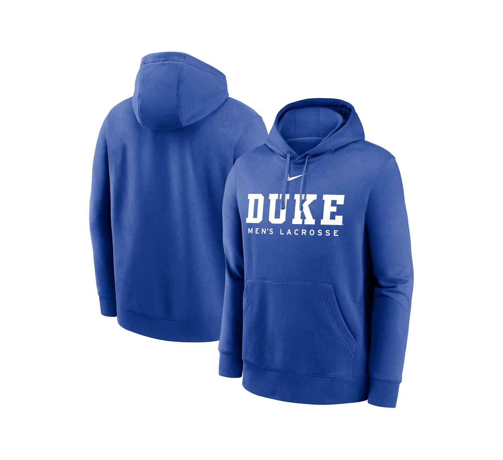 Nike Мужское худи Duke Blue Devils Lacrosse Stacked Fleece Pullover, королевский синий