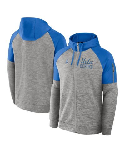 Худи Jordan Men's Heather Gray UCLA Bruins Fitness Raglan Performance Full-Zip