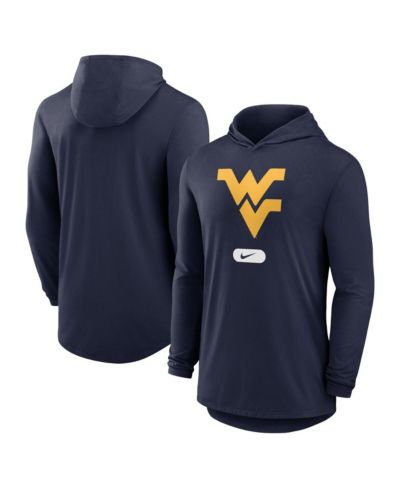 Nike Мужской темно-синий худи с длинным рукавом, легкий, West Virginia Mountaineers