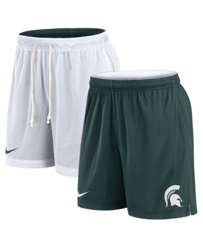 Мужские шорты Nike White/Green Michigan State Spartans Primetime Reversible Performance
