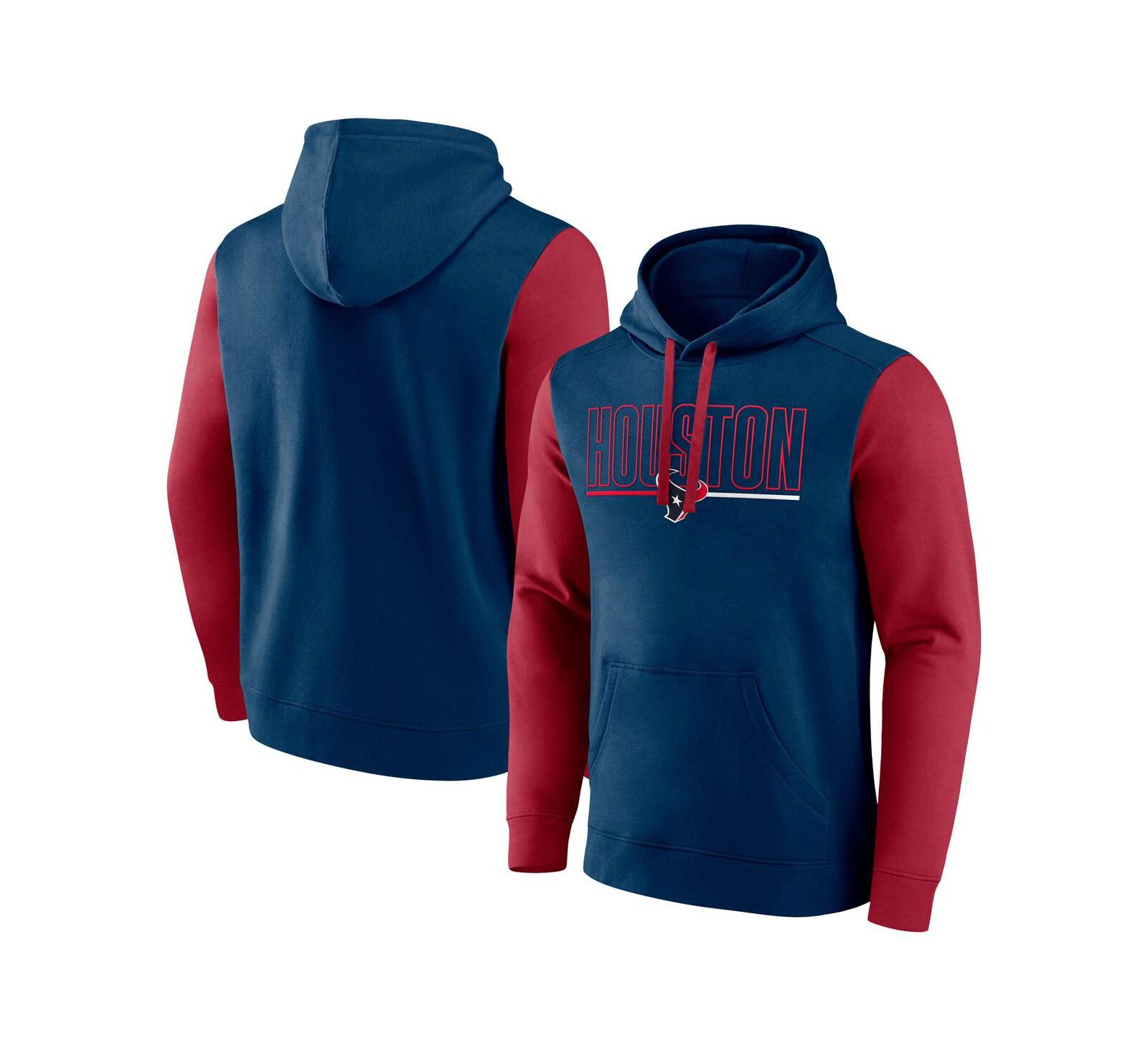 Fanatics Мужское худи Houston Texans Outline Pullover, Navy/Red