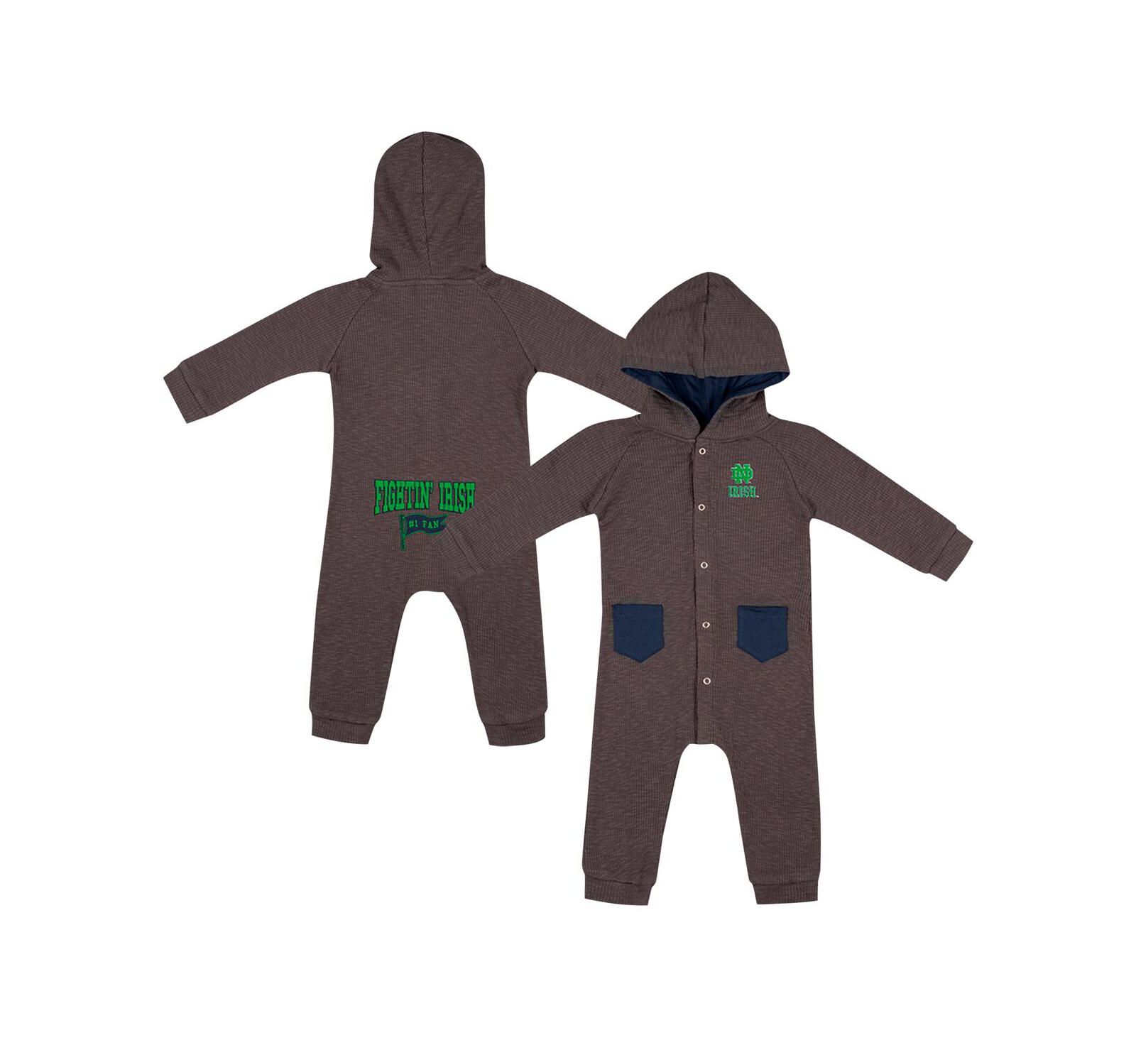 Детский комбинезон Colosseum Charcoal Notre Dame Fighting Irish Zando-Zan Waffle для мальчиков и девочек