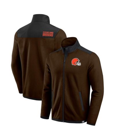 Darius Rucker Collection by Fanatics Men's Brown Cleveland Browns Color Block Polar Fleece Full-Zip Jacket