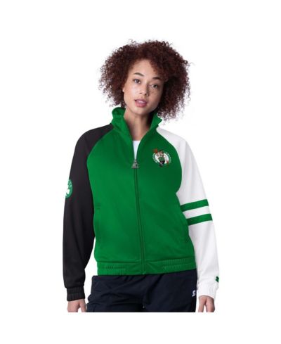Starter Женская ветровка на молнии Kelly Green Boston Celtics Line Up Dolman Raglan