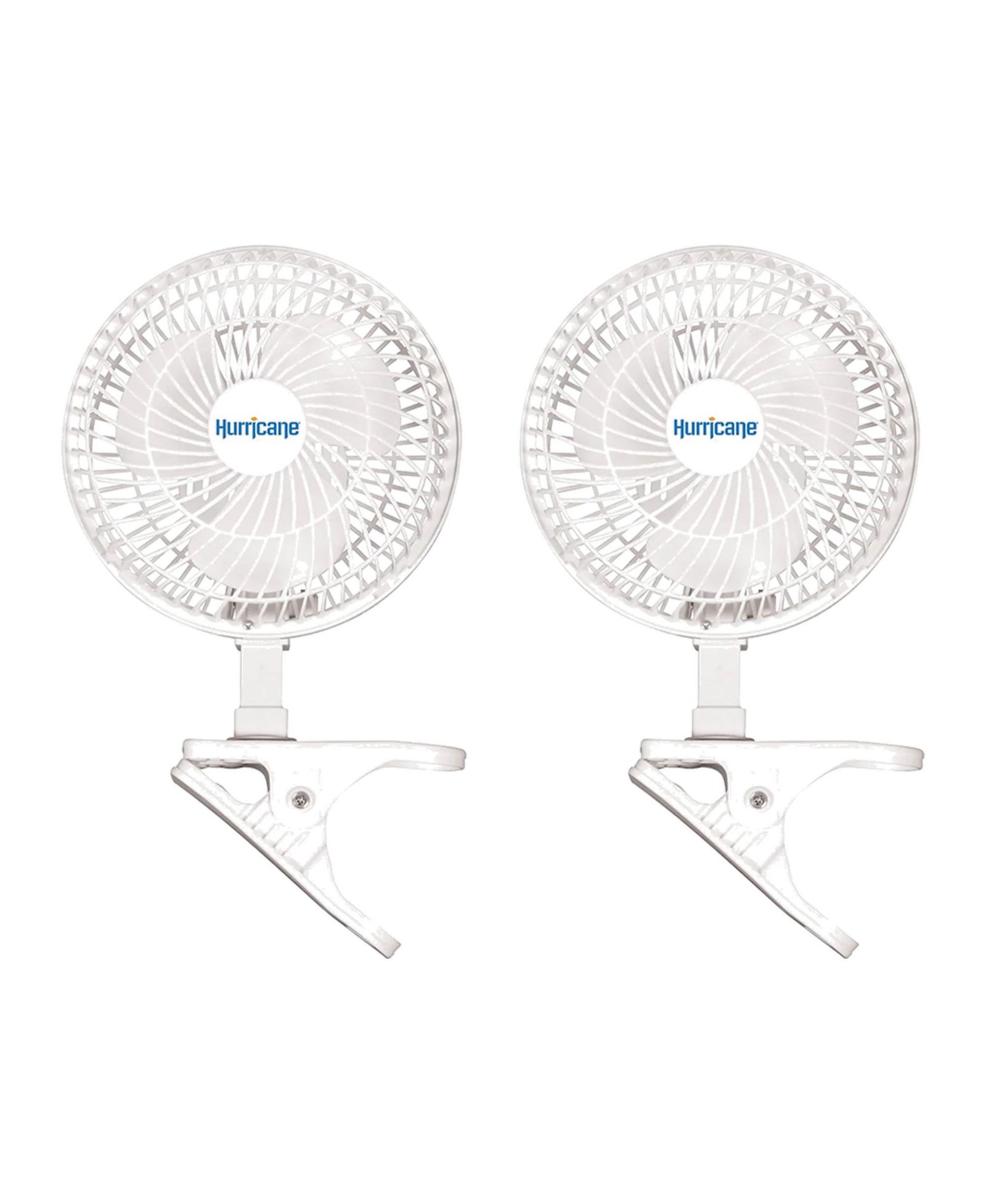 Hurricane Classic 6" Mini Clip On Fan for Desks and Night Stands, White (2 Pack)