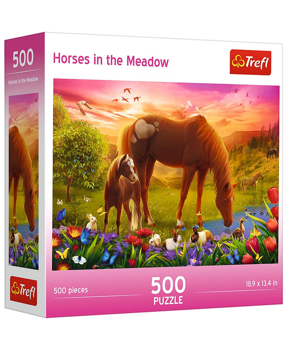 Пазл Trefl Red 500 Piece Jigsaw Puzzle - Family of Horses