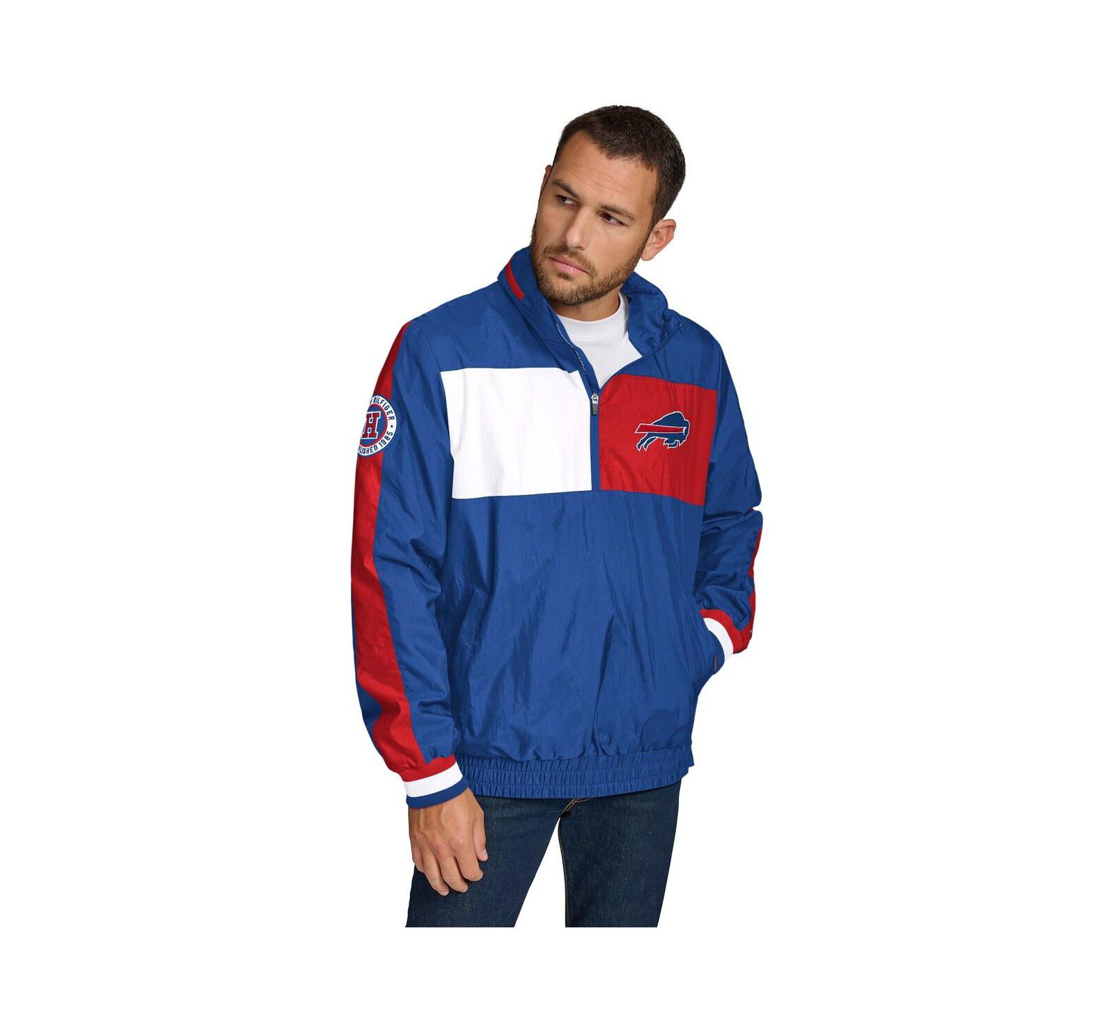 Tommy Hilfiger Men's Royal Buffalo Bills Gael Lightweight Half-Zip Hoodie Jacket