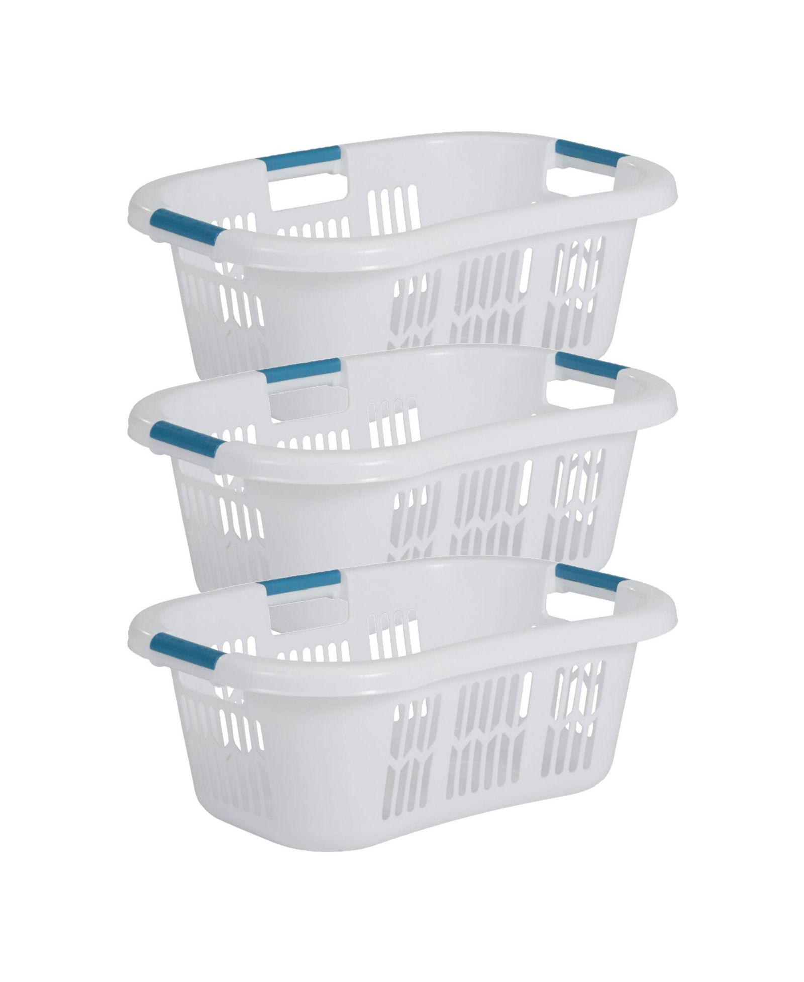 Пластиковая корзина для белья Rubbermaid 2.1-Bushel Small Hip-Hugger, White (3-Pack)