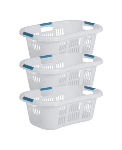 Пластиковая корзина для белья Rubbermaid 2.1-Bushel Small Hip-Hugger, White (3-Pack)