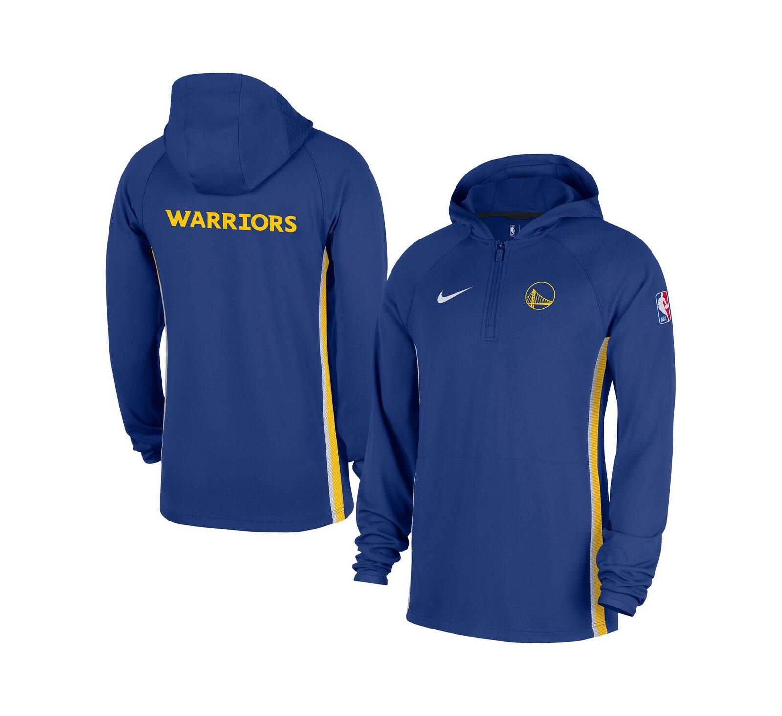 Мужская куртка-худи Nike Blue Golden State Warriors Authentic On Court Zone Quarter-Zip Dri-FIT