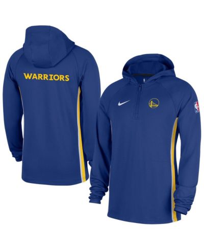 Nike Men's Blue Golden State Warriors Authentic On Court Zone Quarter-Zip Dri-FIT Hoodie Jacket