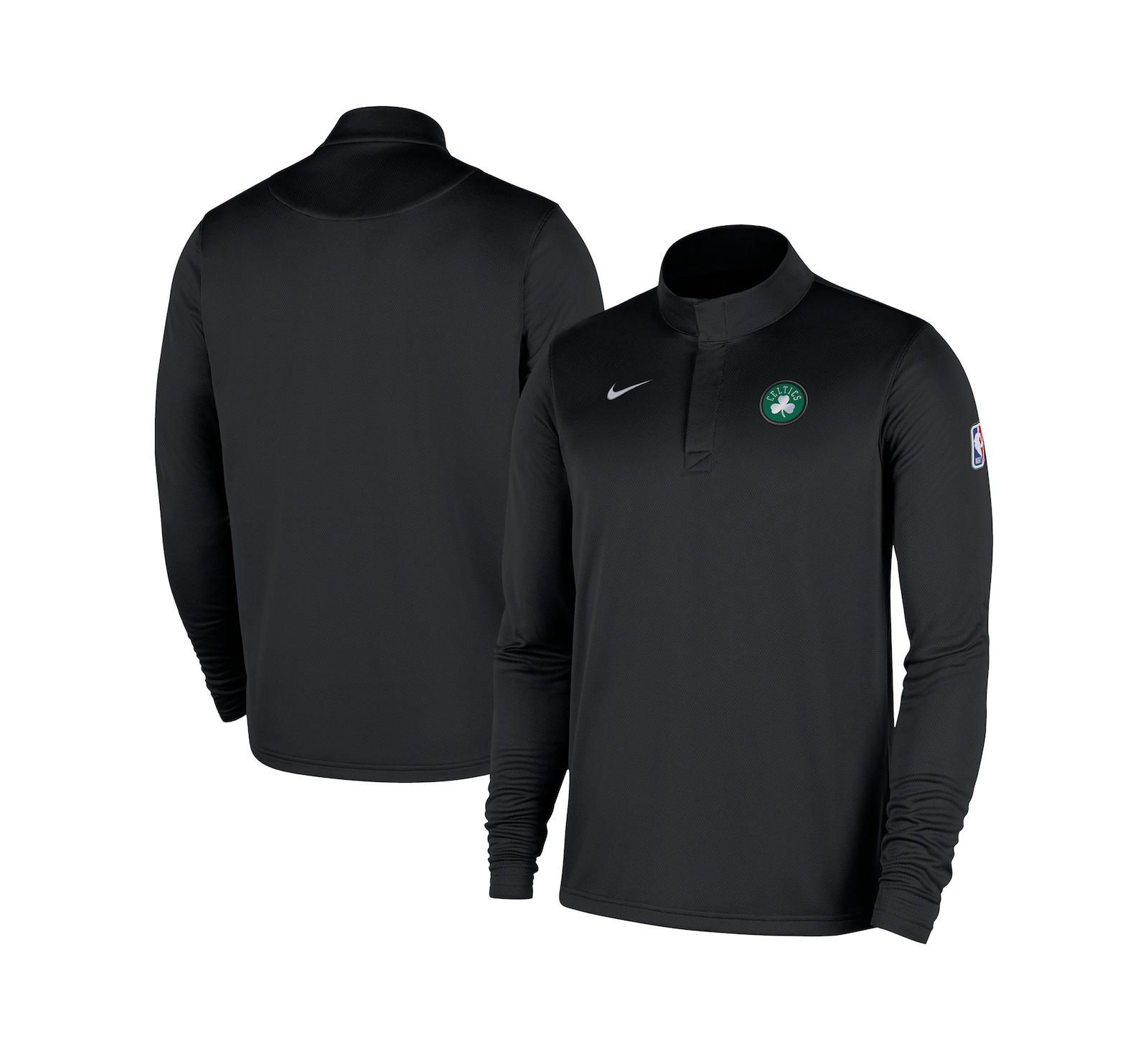 Мужская куртка Nike Black Boston Celtics 2025/26 Authentic Coaches Quarter-Zip Pullover