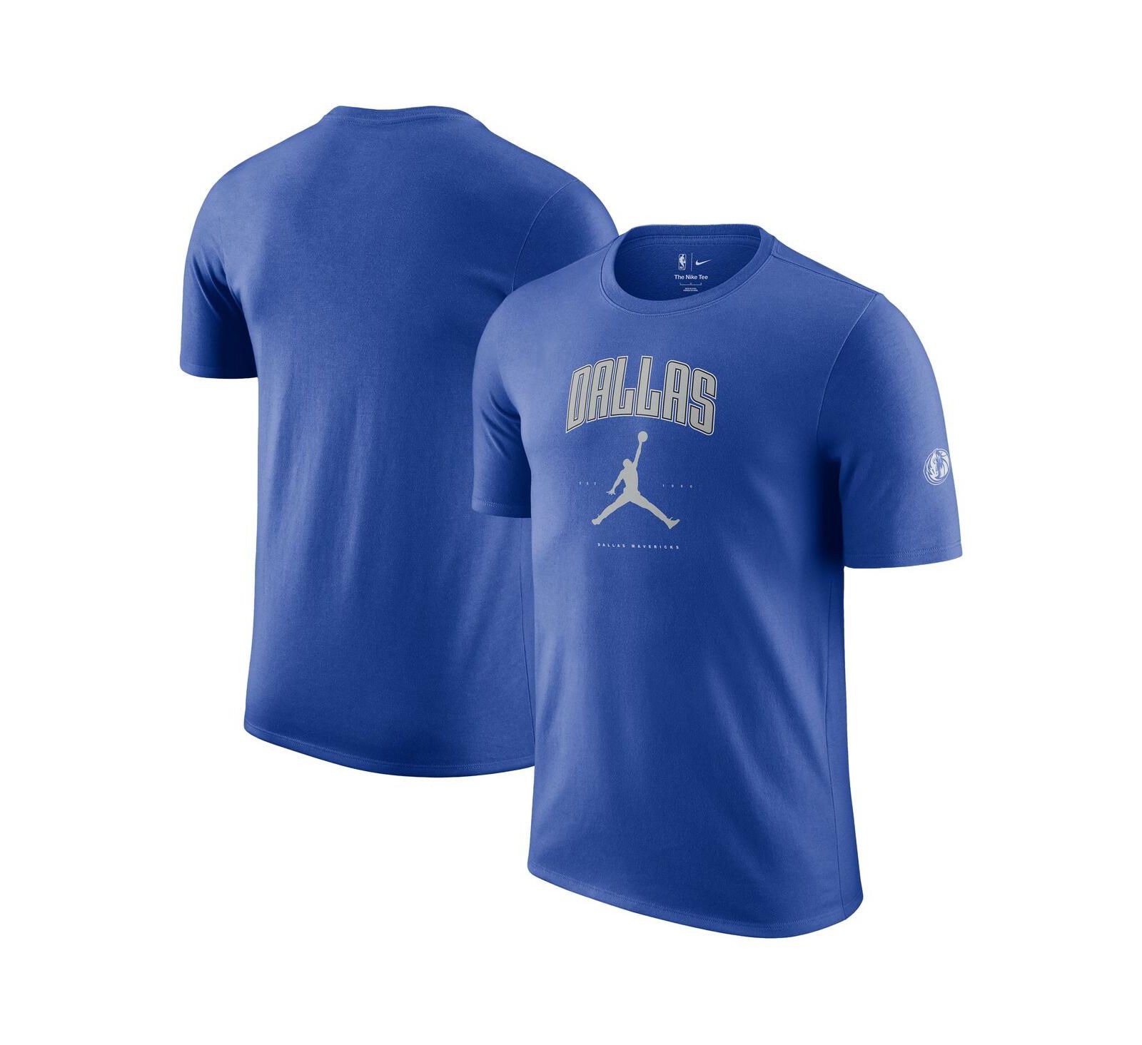 Мужская и женская футболка Jordan Blue Dallas Mavericks Essential Cities T-Shirt