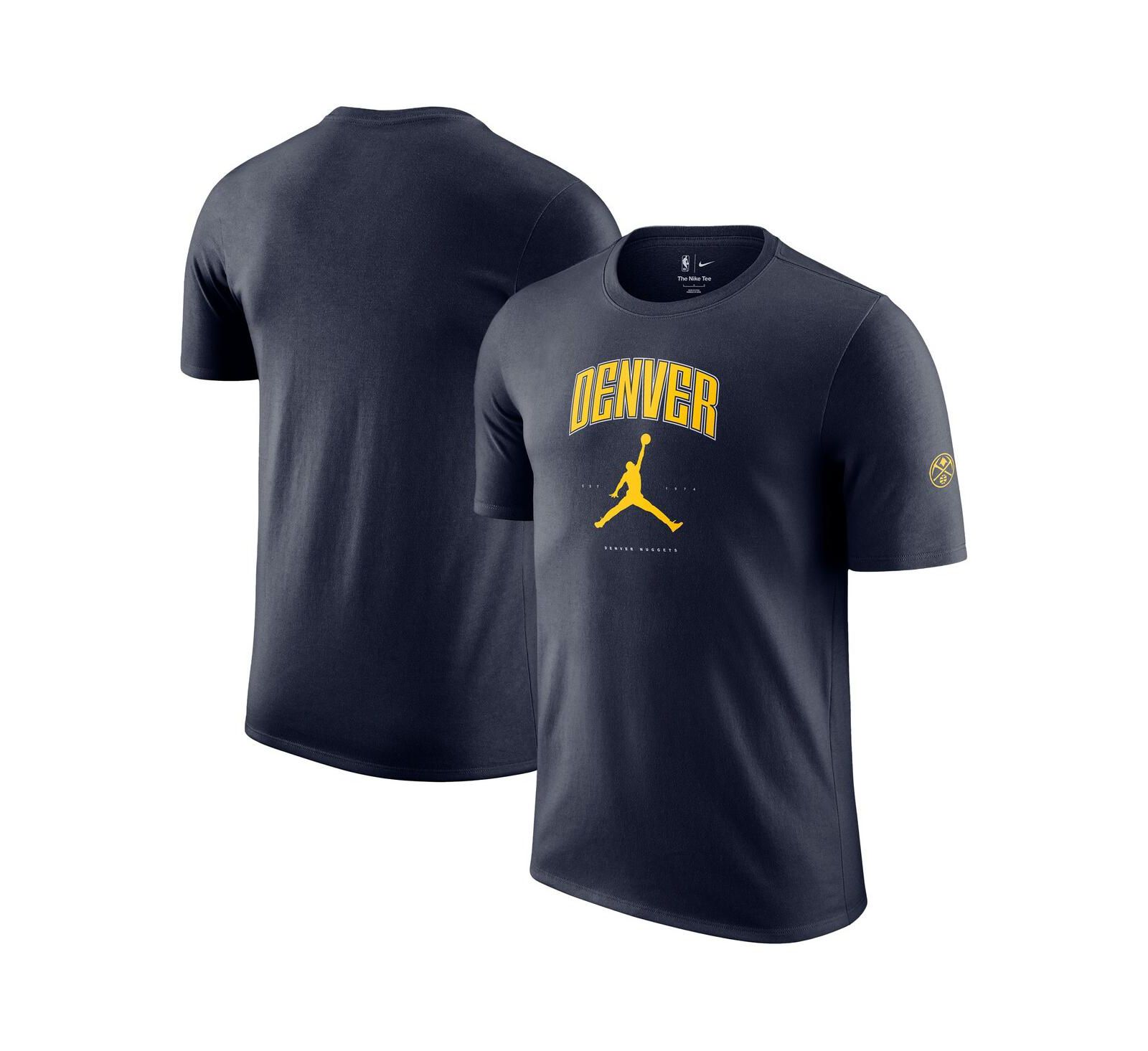 Jordan Мужская и Женская футболка Denver Nuggets Essential Cities Navy